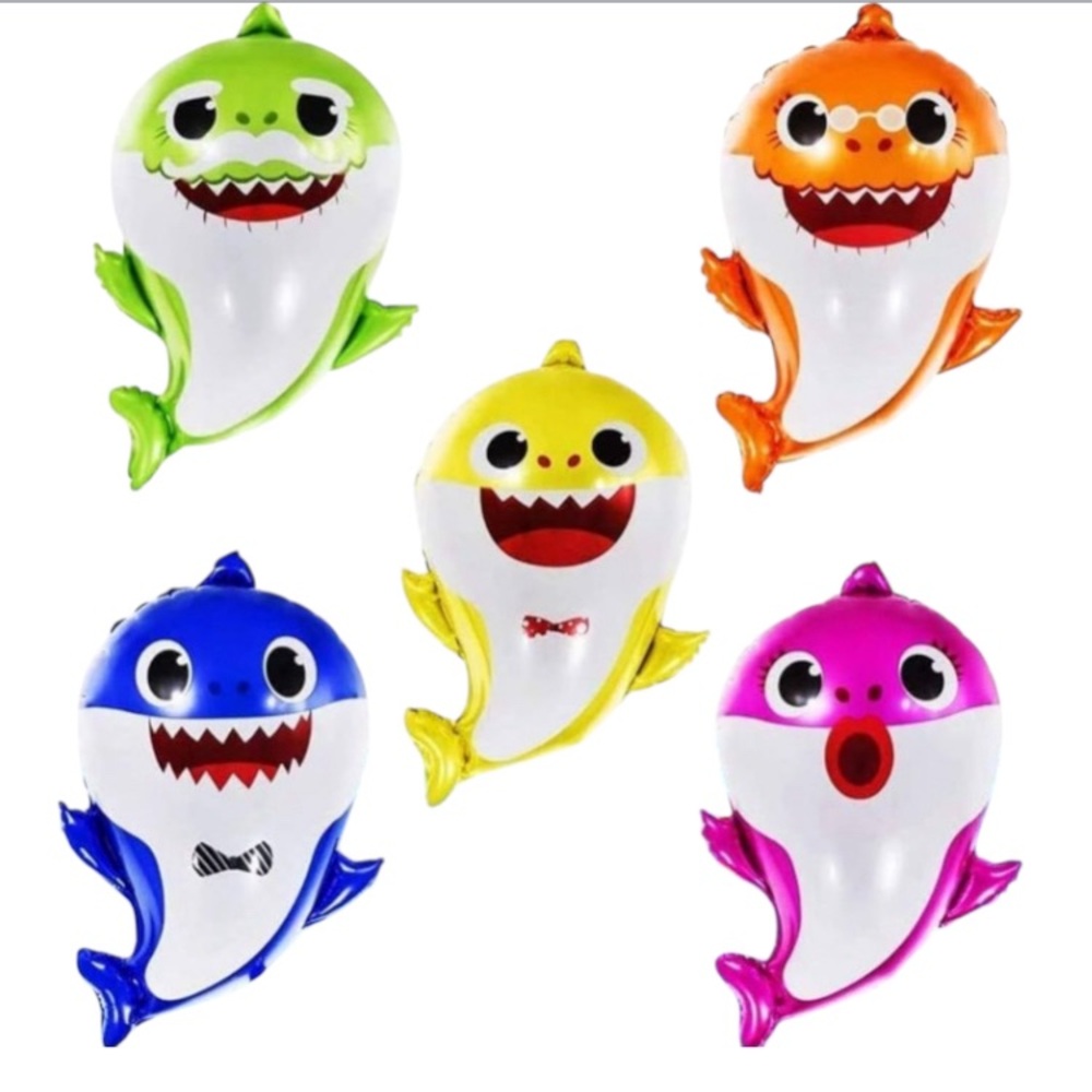 Pack of 5 baby shark balloons 19x26 inches